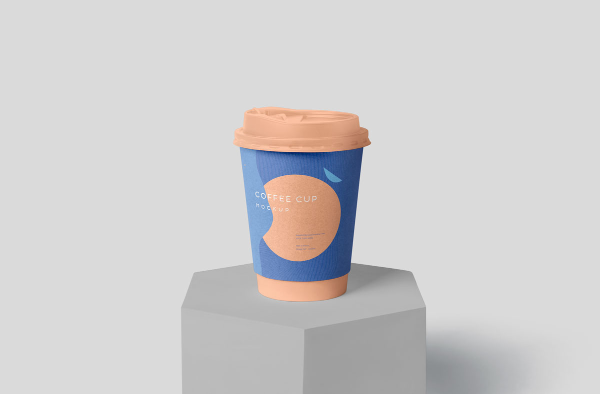 一次性咖啡杯包装套设计样机模板 Disposable Coffee Cup Packaging Sleeve Mockups_img_2