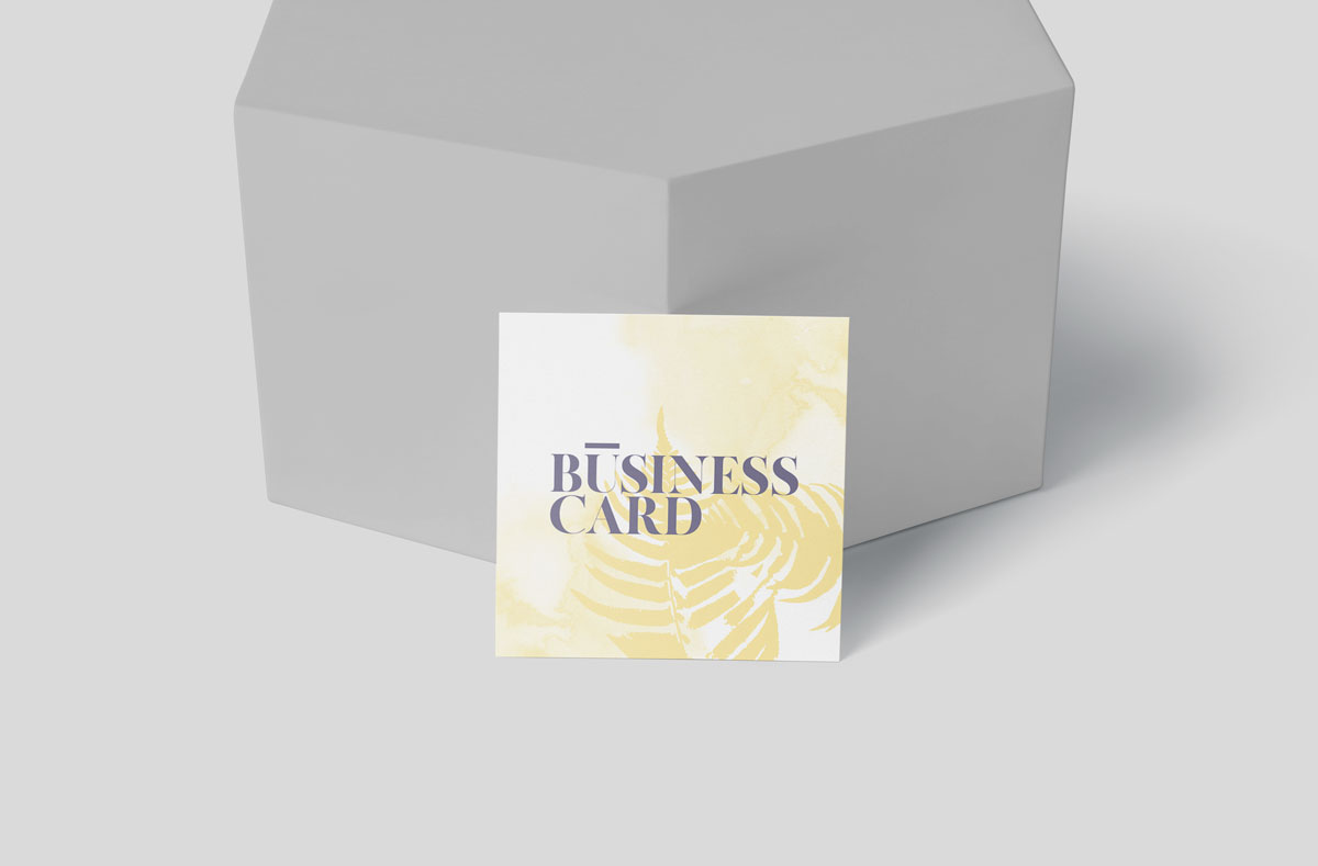 4个优质方形名片卡片设计效果图样机模板 Square Shaped Business Card Mockups_img_2