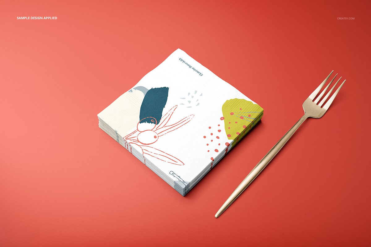 16款酒店餐巾纸设计展示样机模板集 Paper Napkins Mockup Set_img_2