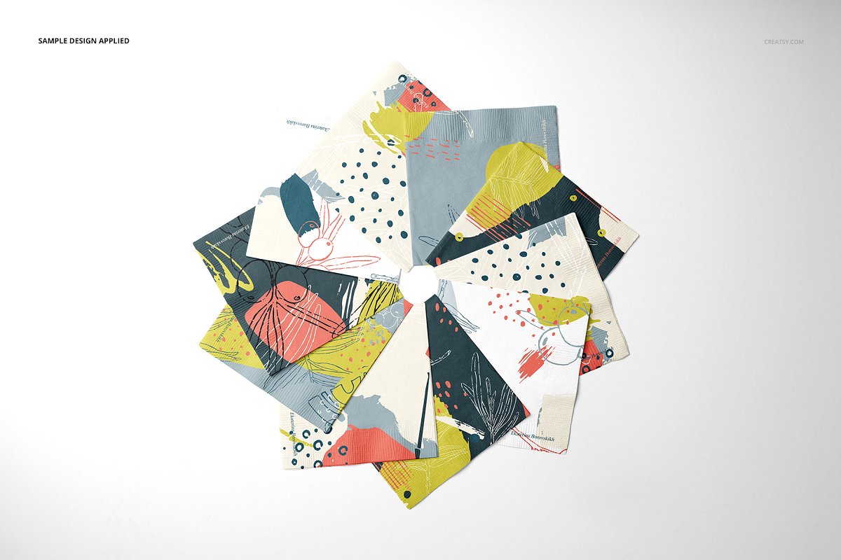 16款酒店餐巾纸设计展示样机模板集 Paper Napkins Mockup Set_img_2