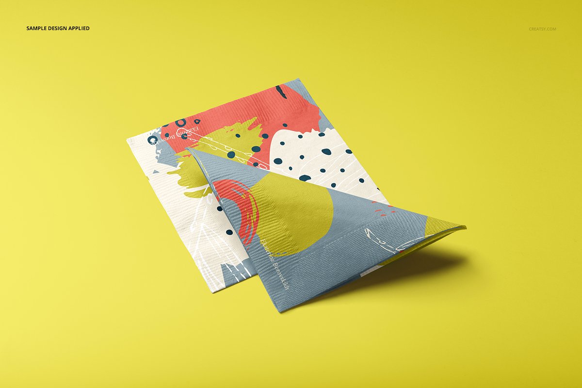 16款酒店餐巾纸设计展示样机模板集 Paper Napkins Mockup Set_img_2