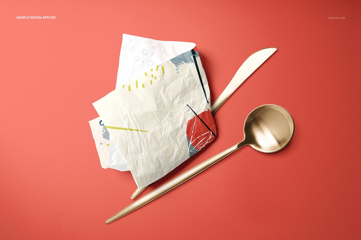 16款酒店餐巾纸设计展示样机模板集 Paper Napkins Mockup Set_img_2