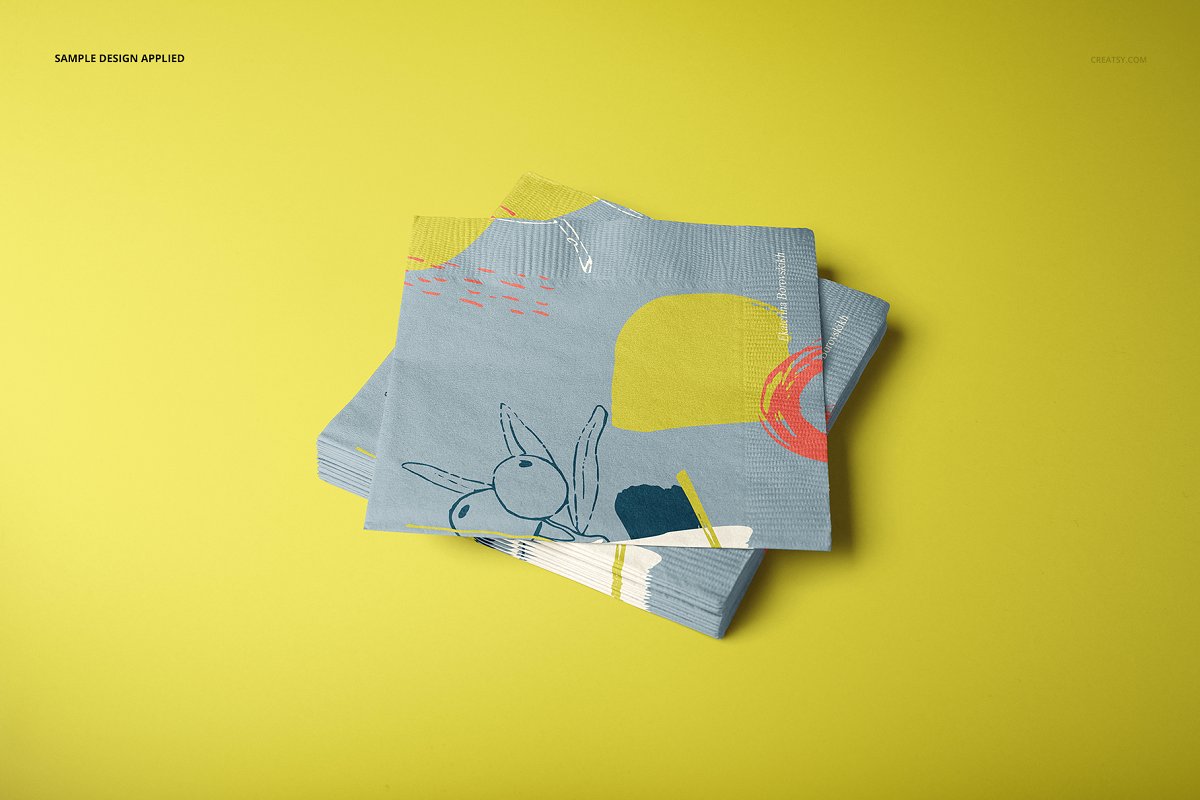 16款酒店餐巾纸设计展示样机模板集 Paper Napkins Mockup Set_img_2
