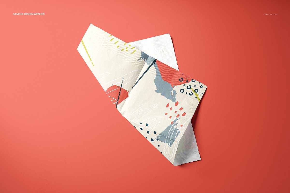 16款酒店餐巾纸设计展示样机模板集 Paper Napkins Mockup Set_img_2