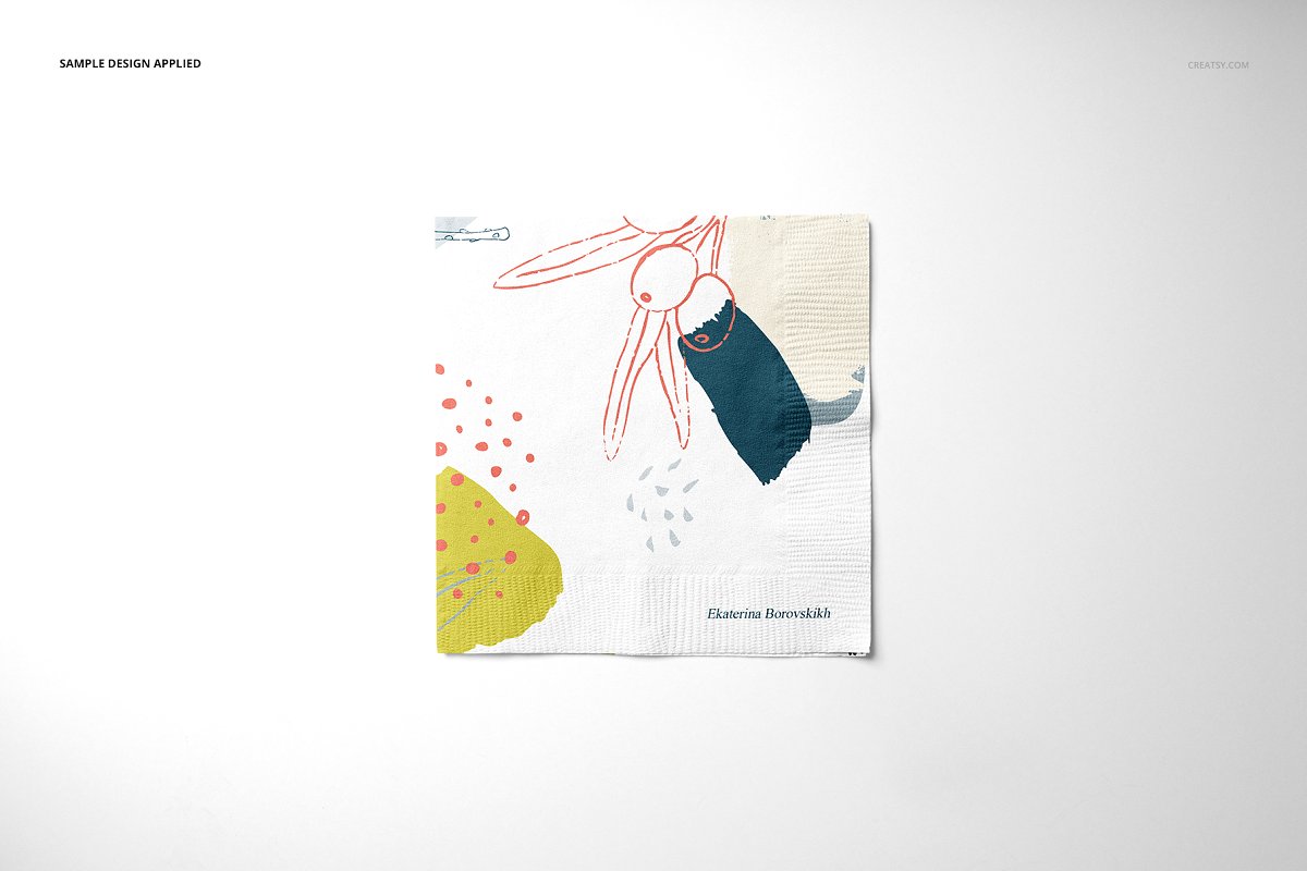 16款酒店餐巾纸设计展示样机模板集 Paper Napkins Mockup Set_img_2