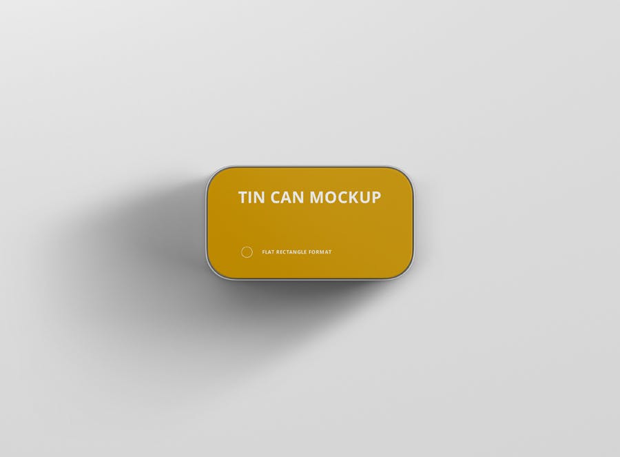 扁平矩形食品茶叶锡罐外观设计效果图样机模板 Tin Can Mockup Flat Rectangle_img_2