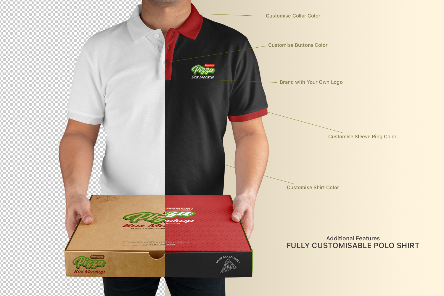 5个高品质外卖披萨盒外观设计展示图样机模板 Pizza Box Mockups - Set of 5 Mockups_img_2