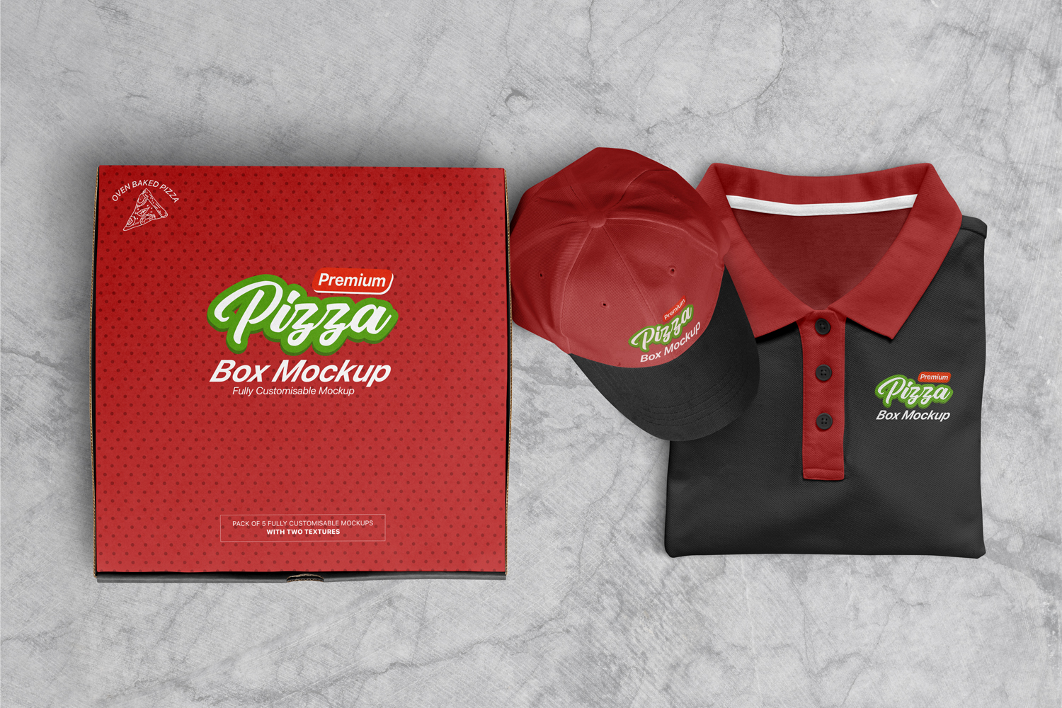 5个高品质外卖披萨盒外观设计展示图样机模板 Pizza Box Mockups - Set of 5 Mockups_img_2