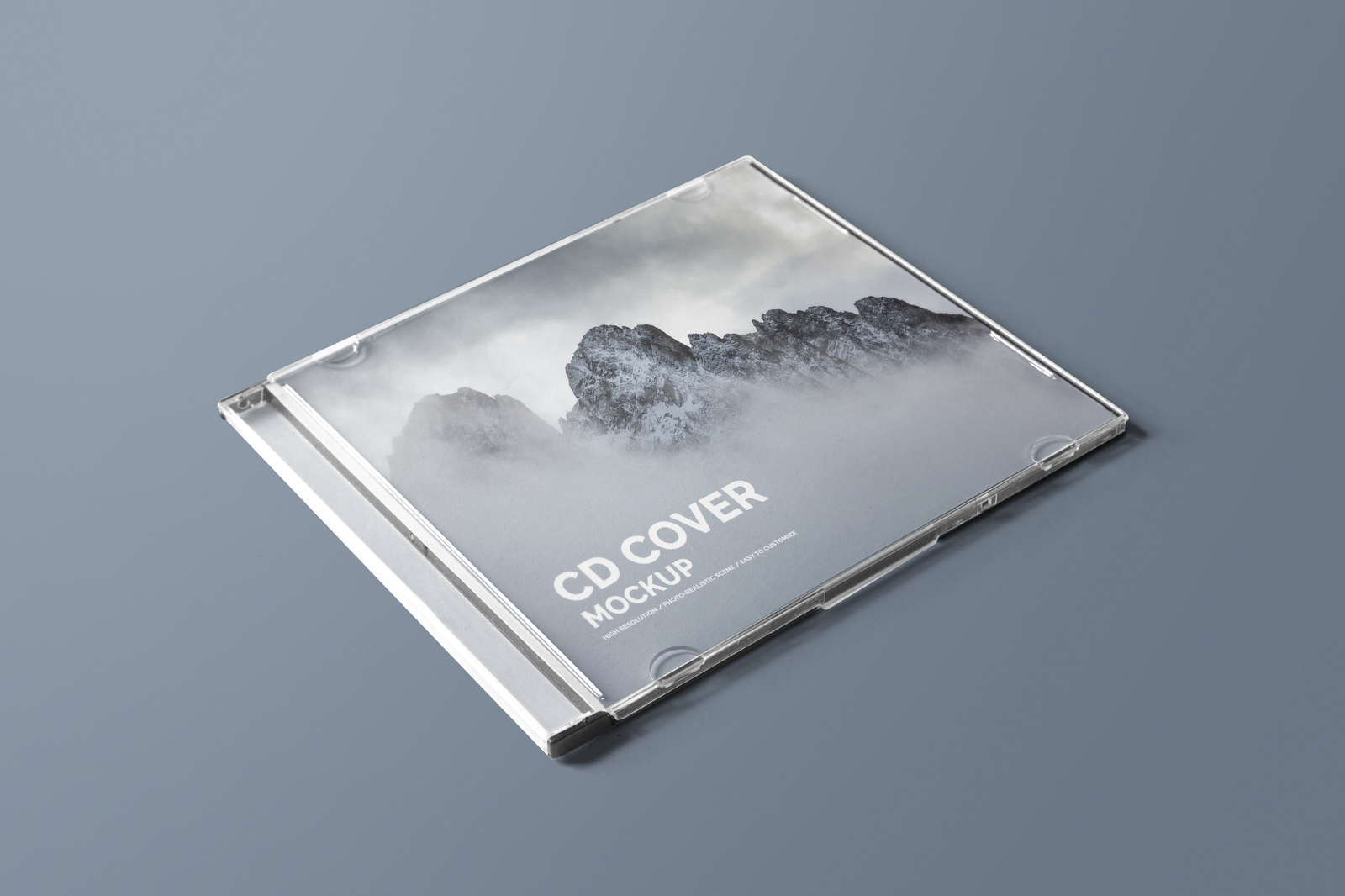 简约CD盒封面设计效果图样机模板 CD Cover Mockup_img_2