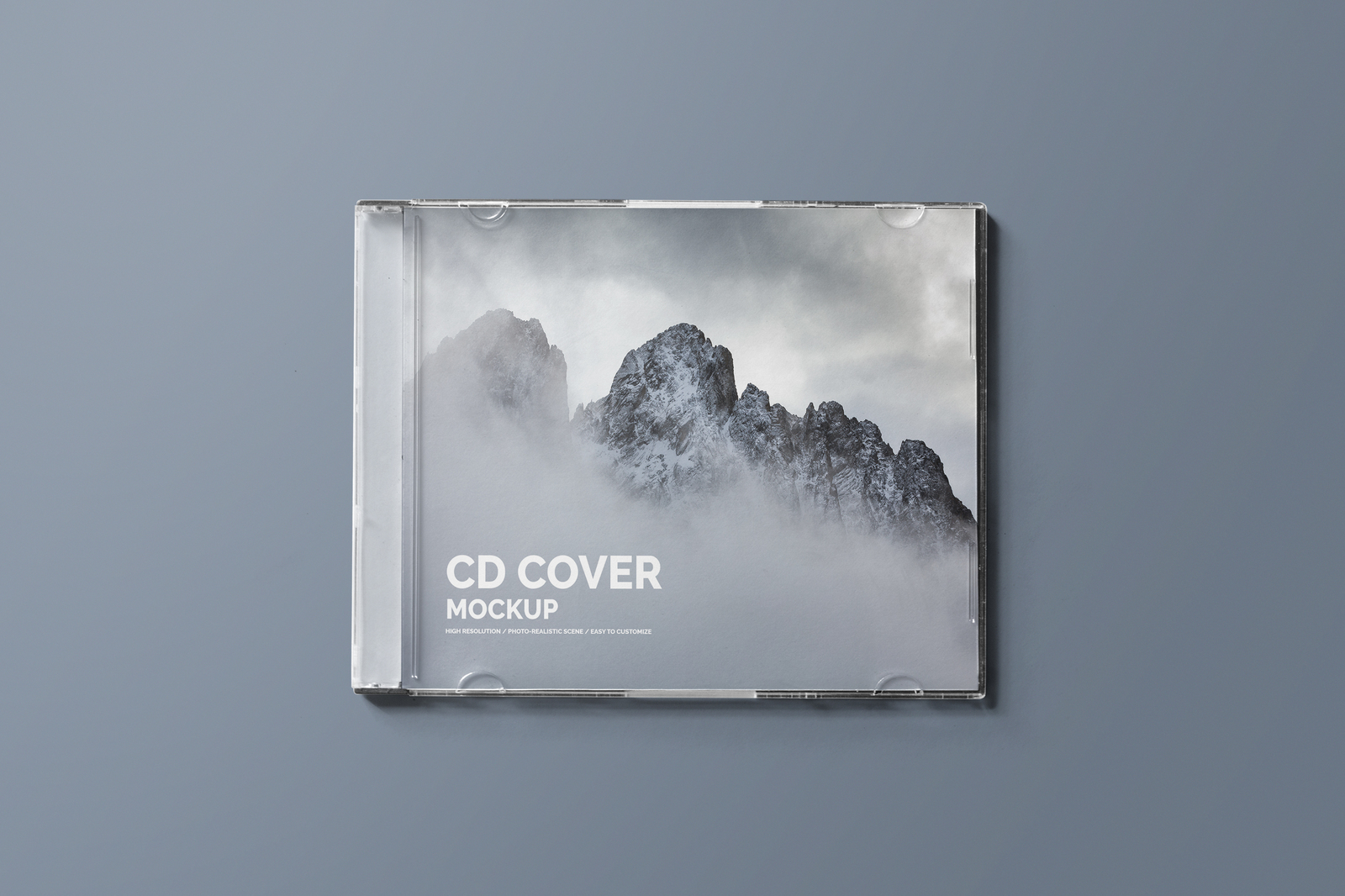 简约CD盒封面设计效果图样机模板 CD Cover Mockup_img_2