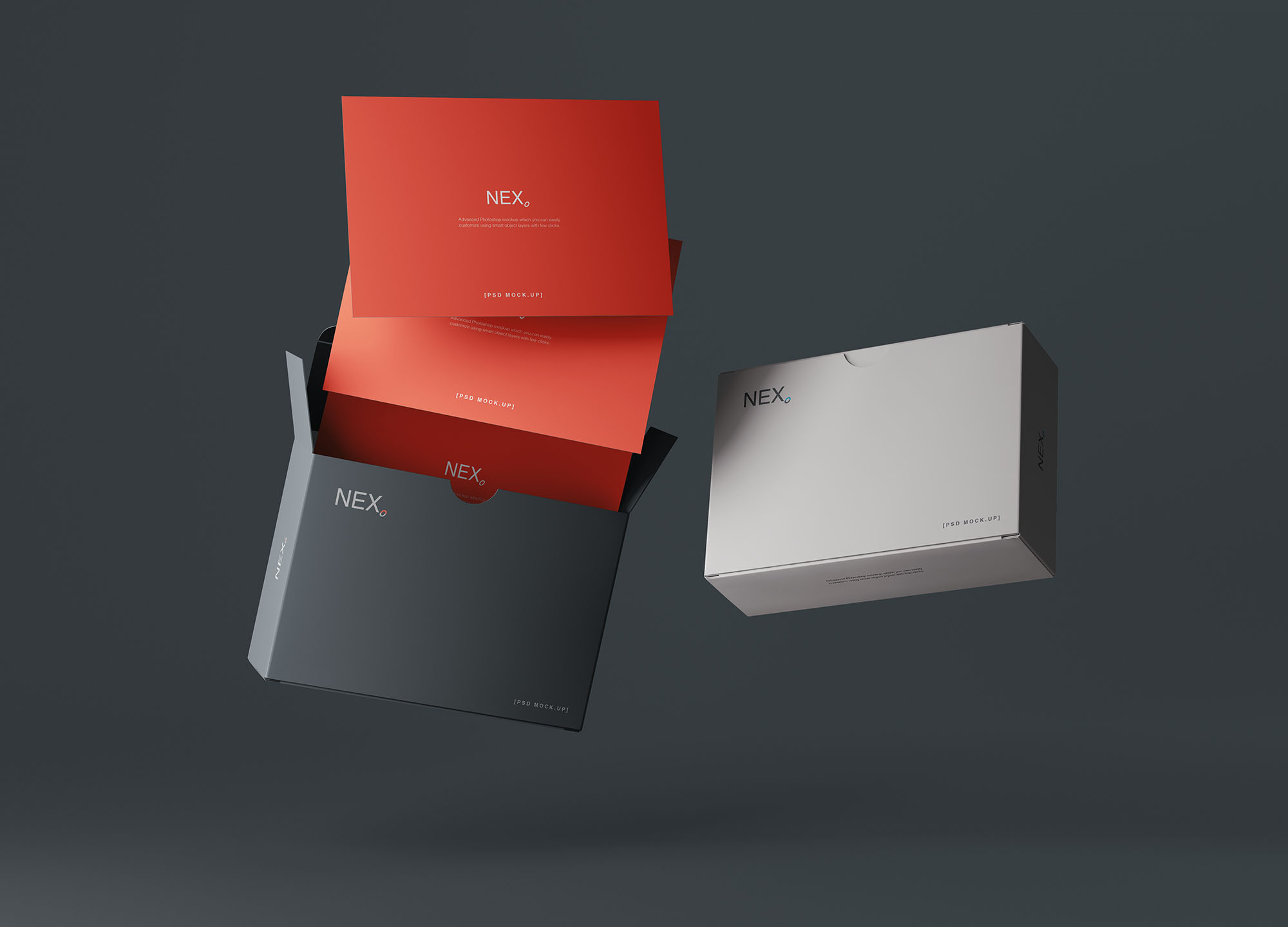 7个角度名片盒外观设计效果图样机模板 Card Box Mockup_img_2