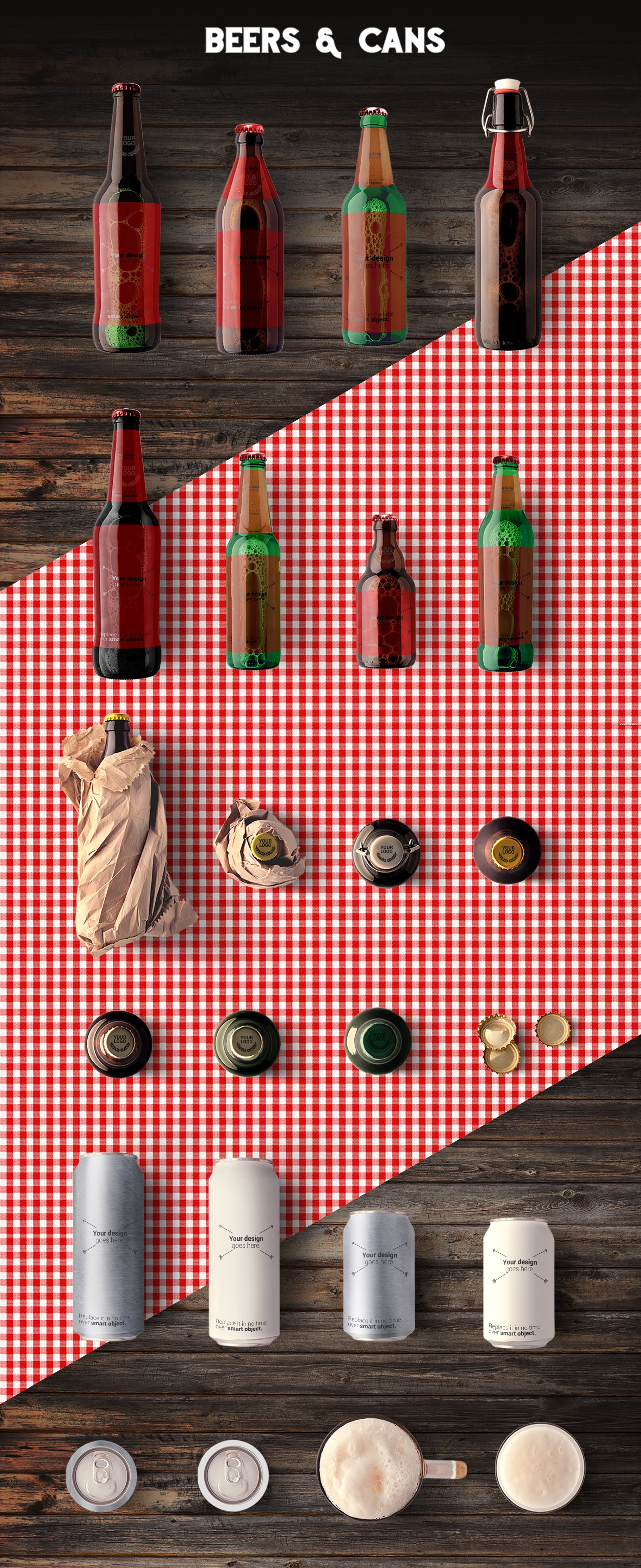 啤酒酒吧厨房用具场景样机模板 Beer & Bar Mockup Scene Generator_img_2
