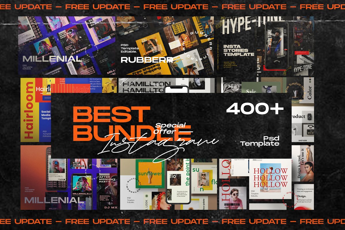 14款潮流新媒体Instagram社交平台品牌推广设计素材 Best Bundle INSTAGRAM Media Kit_img_2