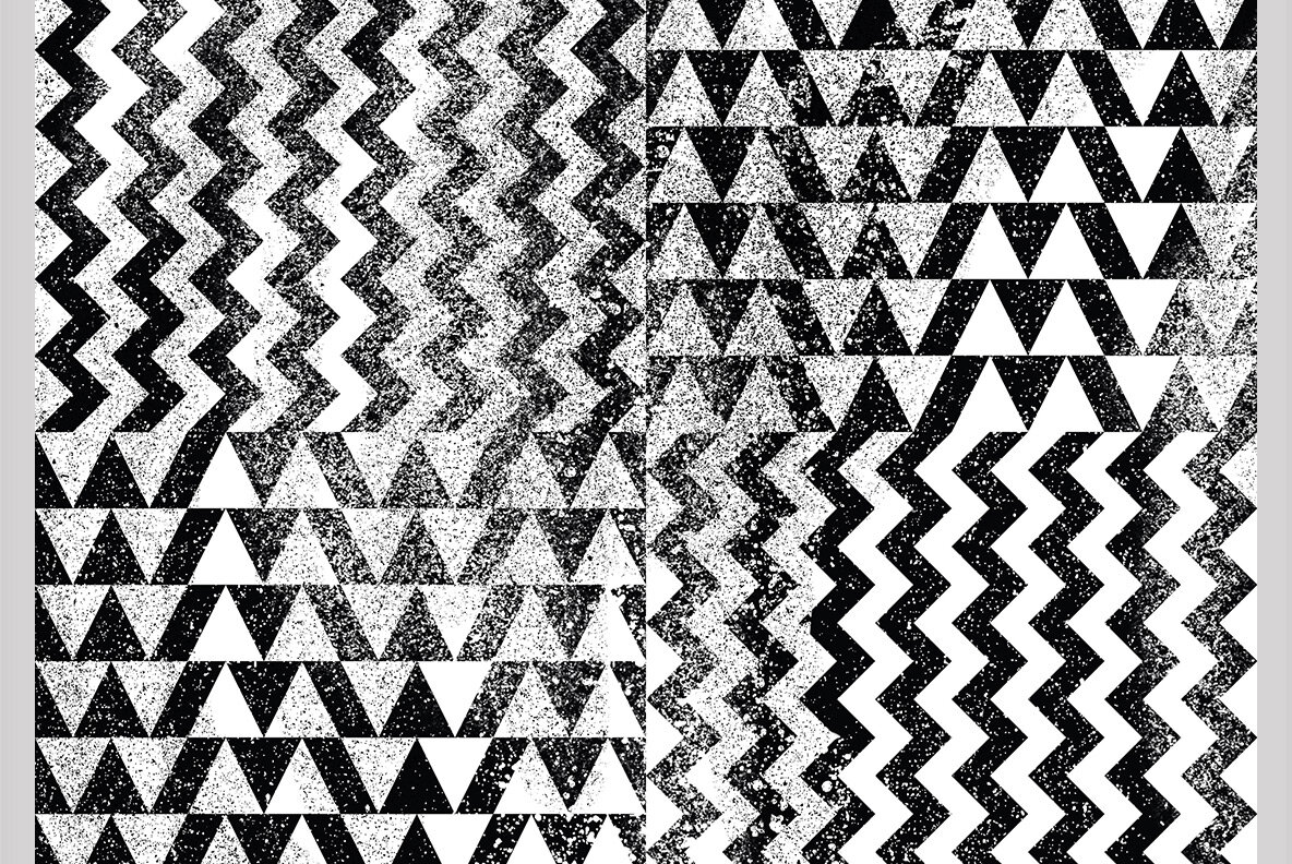 60款黑白几何无缝隙图案拼贴粗砂砾背景纹理 Grit Pattern Vol.3_img_2