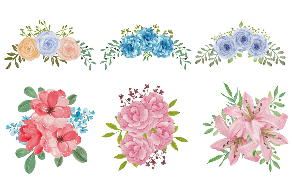 357款花卉水彩手绘插图剪贴画素材包 357 Flower and Floral Watercolor Illustration Clip Art_img_2