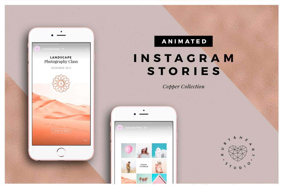 20个精美品牌故事社交推广素材设计模板 ANIMATED Copper Instagram Stories_img_2