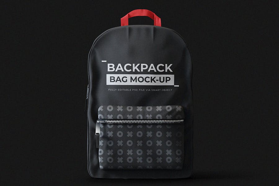 简约双肩背包外观设计预览样机PSD模板 Backpack Mock-Up Template_img_2