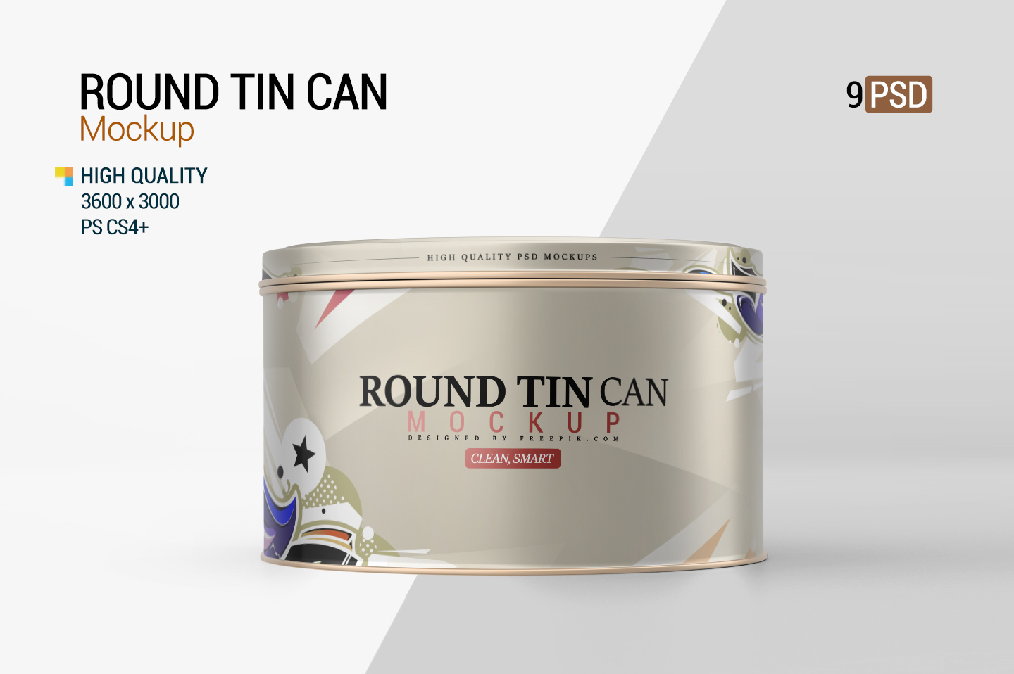 圆形食品锡罐外观设计展示图样机模板 Round Tin Can Mockup_img_2