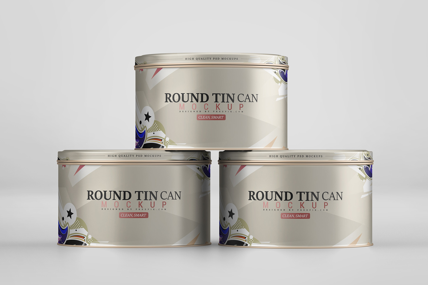 圆形食品锡罐外观设计展示图样机模板 Round Tin Can Mockup_img_2