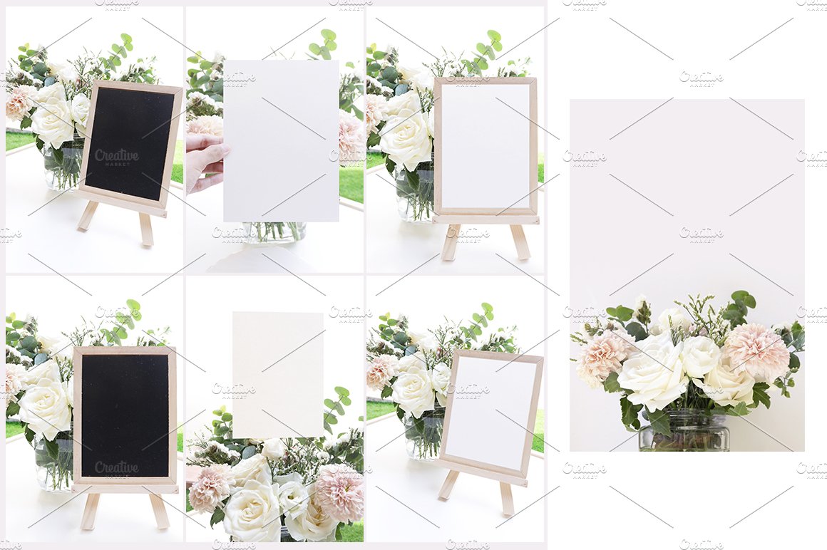 婚礼贺卡邀请函文具设计展示图样机模板套装 Wedding Stationery Mockup Bundle_img_2