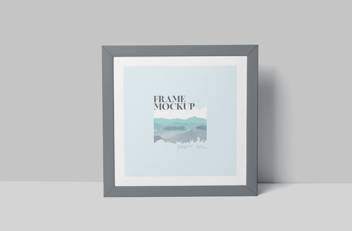 艺术品设计预览方形相框样机模板 Rectangle & Square Artwork Frame Mockup Set_img_2