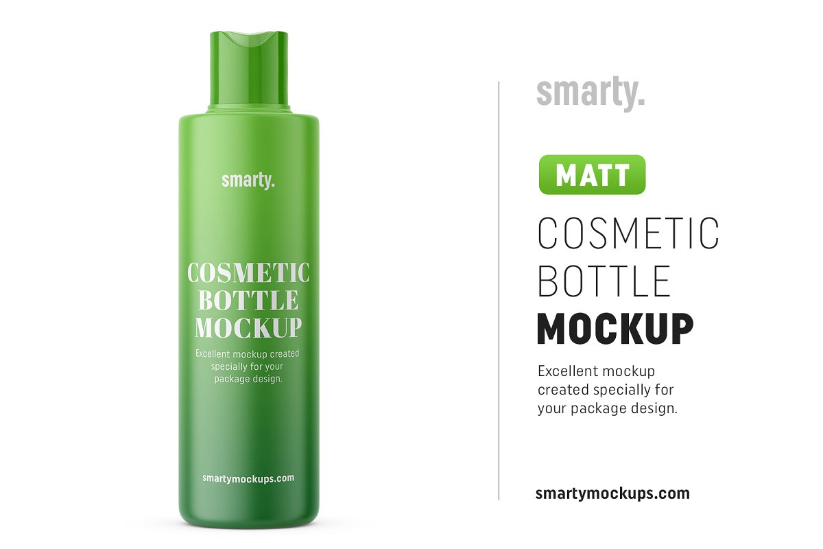 高分辨率化妆品瓶外观设计展示图样机模板 Matt Cosmetic Bottle Mockup_img_2