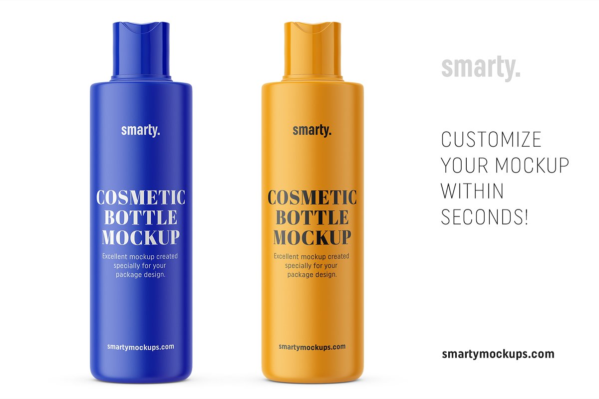 高分辨率化妆品瓶外观设计展示图样机模板 Matt Cosmetic Bottle Mockup_img_2