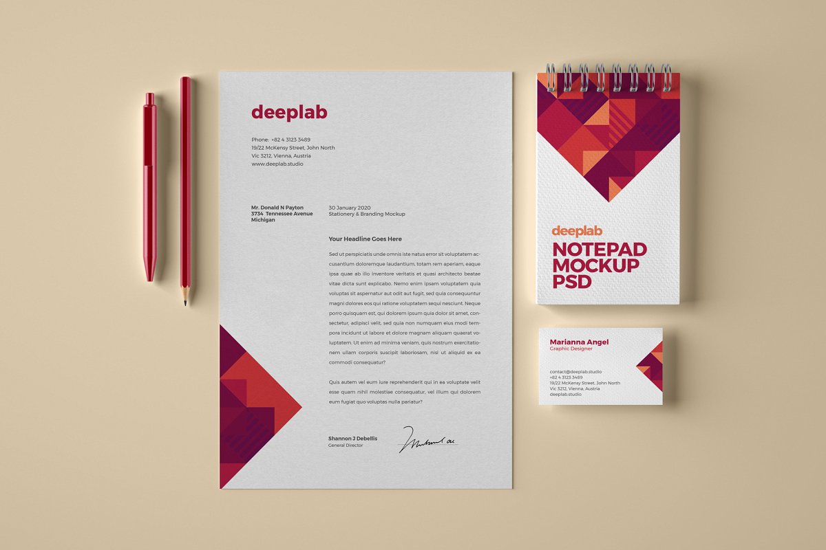 高级企业品牌设计预览办公文具样机模板 Premium Branding Mockup Set_img_2