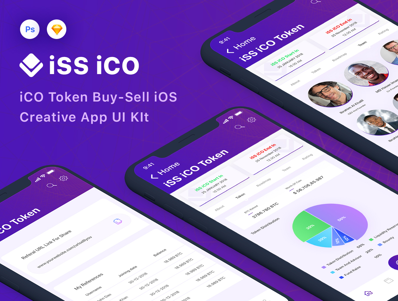 加密货币APP应用程序UI界面设计模板套件 iSS iCO UI Kit_img_2