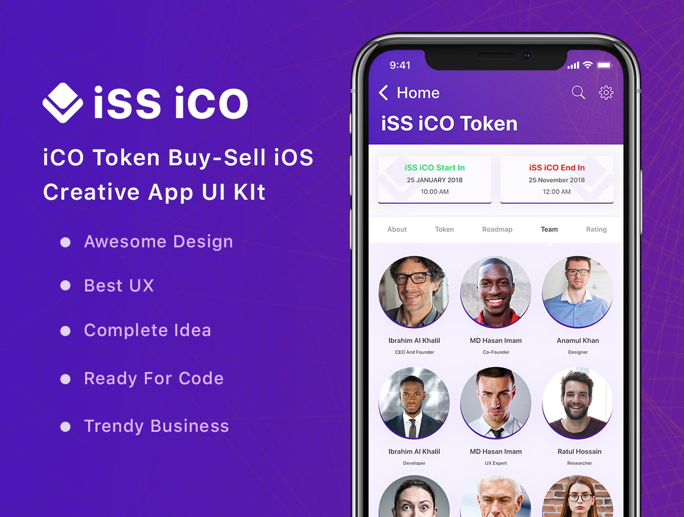 加密货币APP应用程序UI界面设计模板套件 iSS iCO UI Kit_img_2