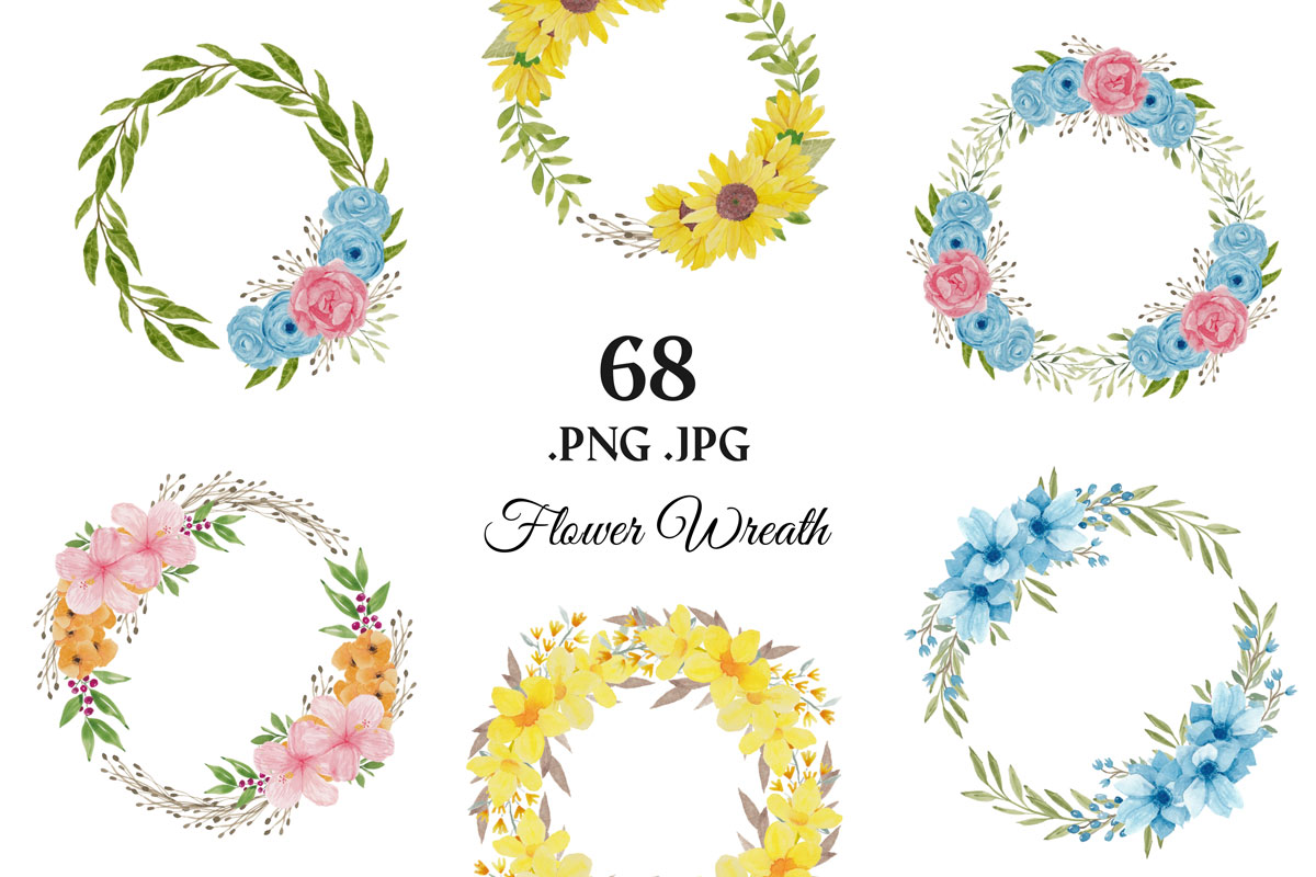 370个手绘花卉水彩插图剪贴画设计元素 373 Flower and Floral Watercolor Illustration Clip Art_img_2