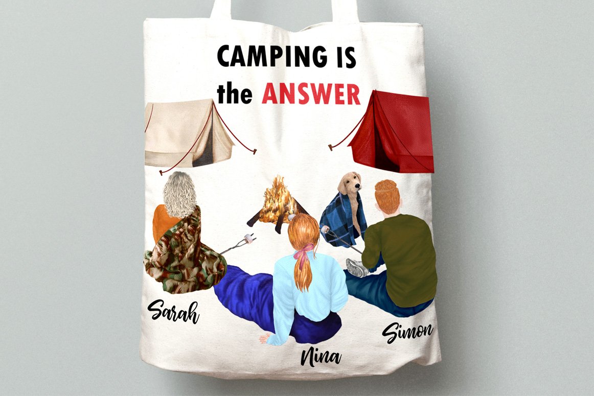 高质量情侣人物手绘水彩剪贴画设计素材 Camping clipart People Clipart_img_2