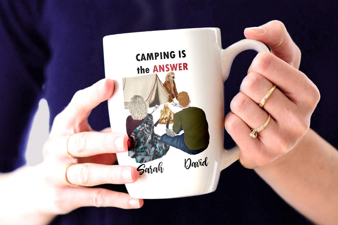 高质量情侣人物手绘水彩剪贴画设计素材 Camping clipart People Clipart_img_2