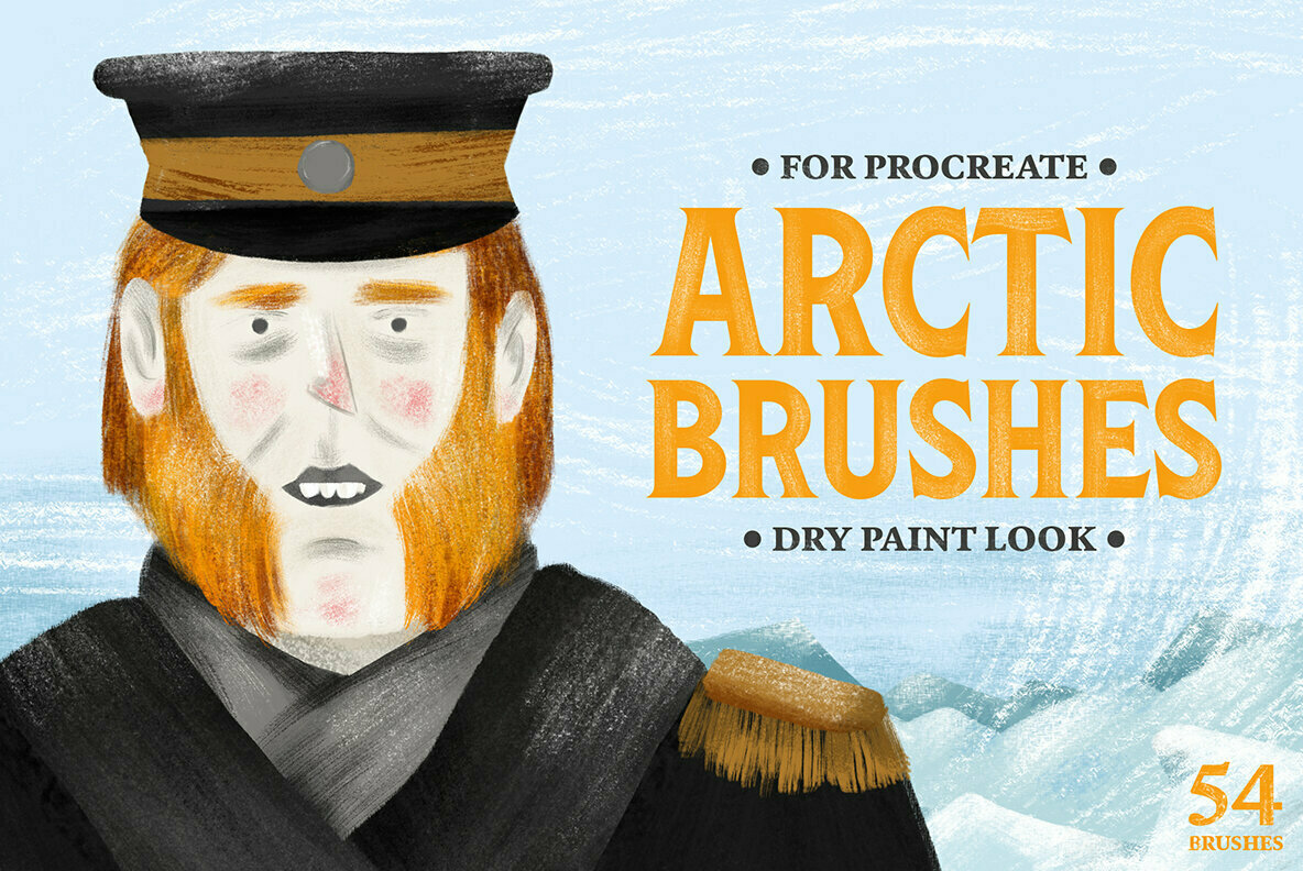 54款书法绘画笔毛笔Procreate笔刷 Arctic Dry Brushes for Procreate_img_2