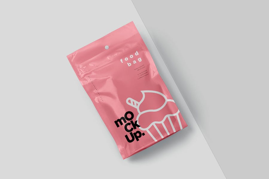 立式铝箔纸食品零食包装袋设计效果图样机模板 Foil Paper Stand Up Packaging Pouch Mockups_img_2