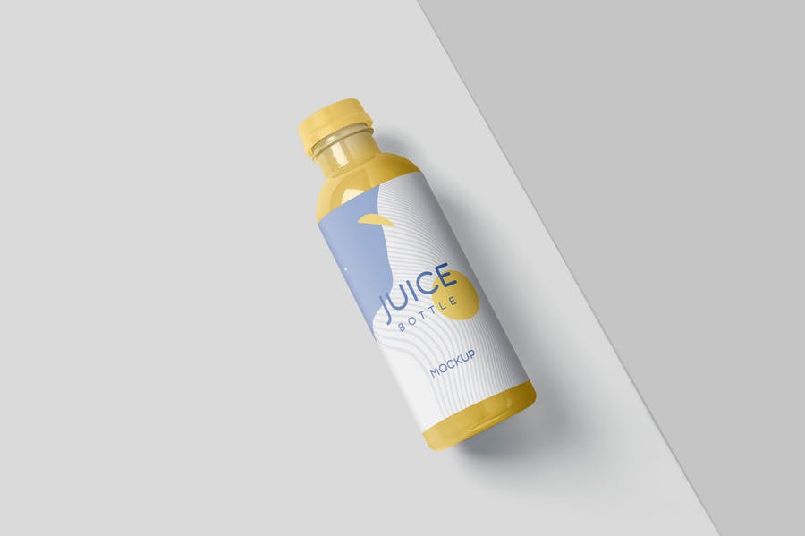 透明塑料果汁瓶外观设计预览图样机模板 Transparent Plastic Juice Bottle Mockups_img_2