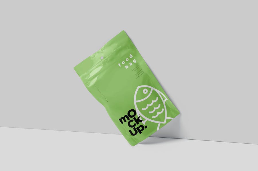 立式铝箔纸食品零食包装袋设计效果图样机模板 Foil Paper Stand Up Packaging Pouch Mockups_img_2