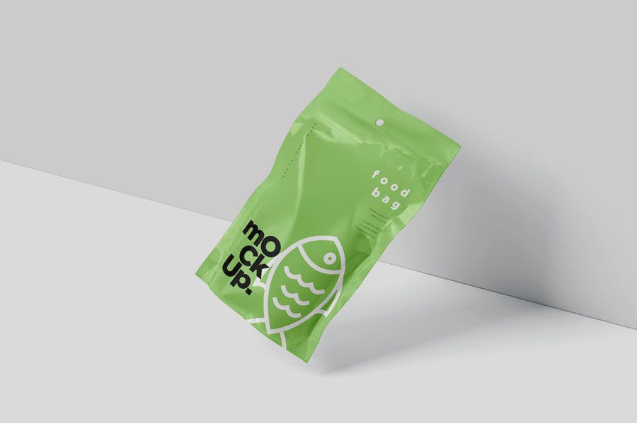 立式铝箔纸食品零食包装袋设计效果图样机模板 Foil Paper Stand Up Packaging Pouch Mockups_img_2