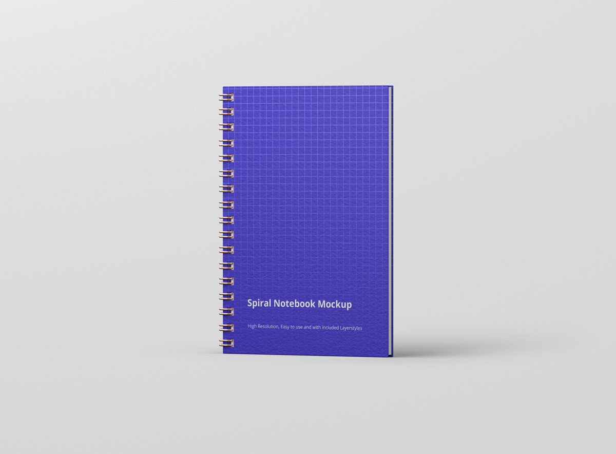 螺旋环笔记本设计预览图样机模板 Spiral Ring Notebook Mockup_img_2