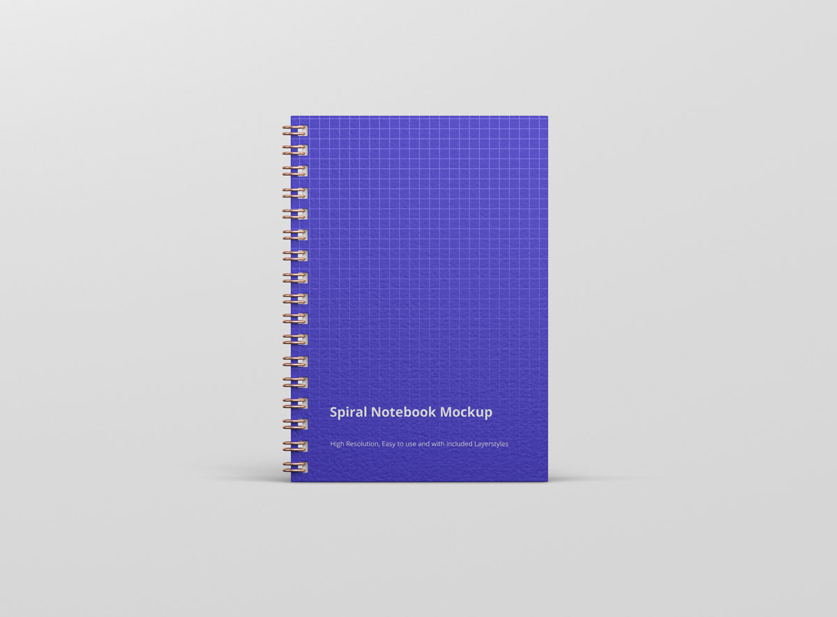 螺旋环笔记本设计预览图样机模板 Spiral Ring Notebook Mockup_img_2