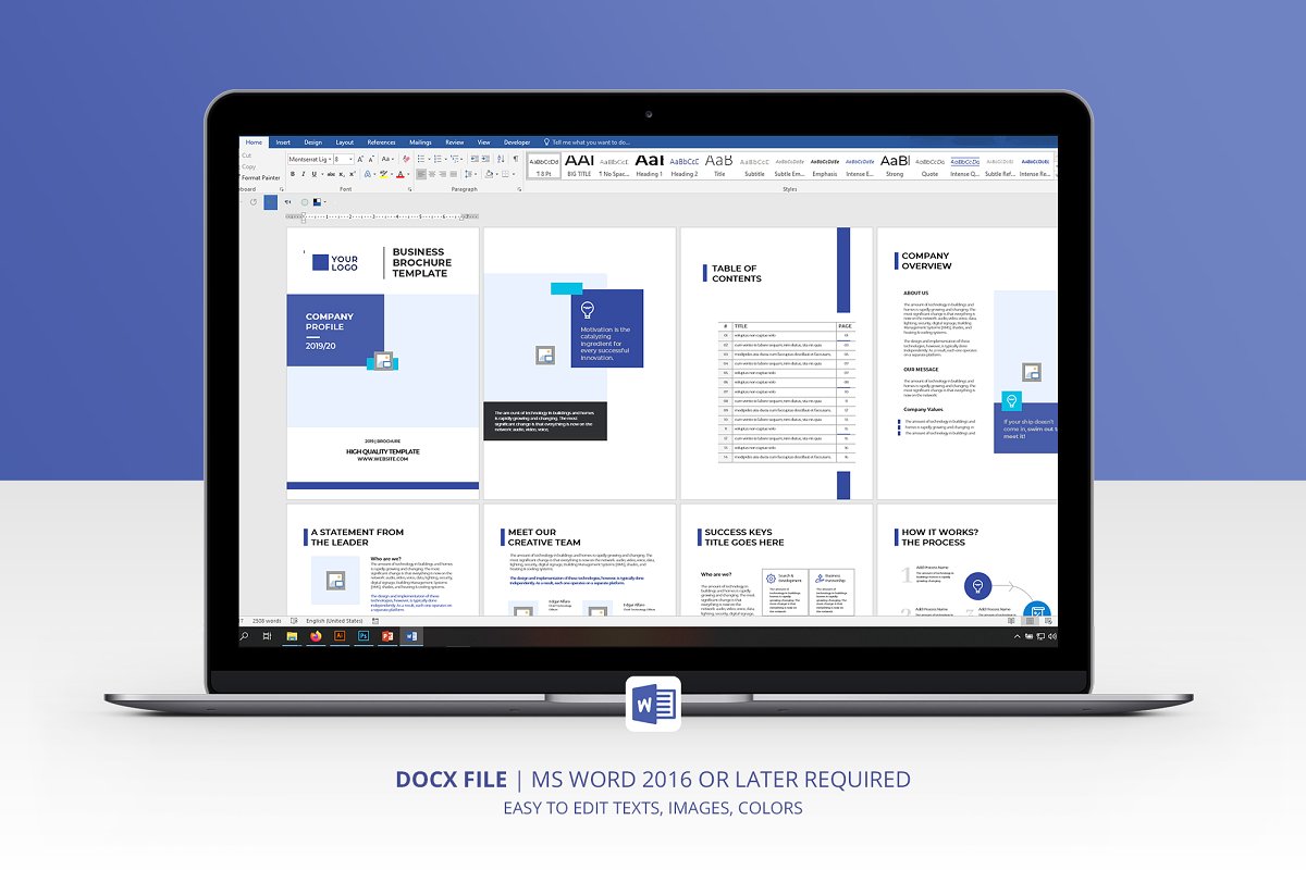 企业形象宣传画册&WORD文档设计模板 Word Profile Template 16 Pages_img_2