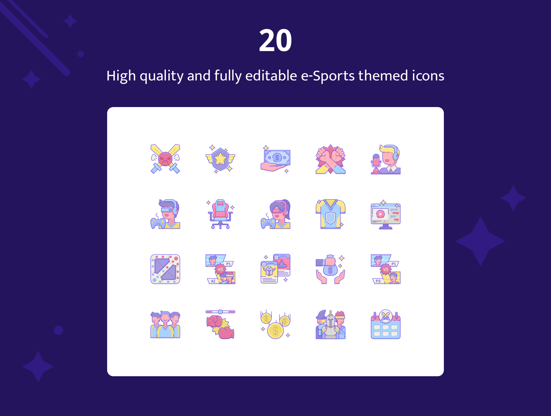 紫水晶色调游戏电竞网站WEB UI界面设计SKETCH模板 Amethyst - Esports Sketch Template_img_2