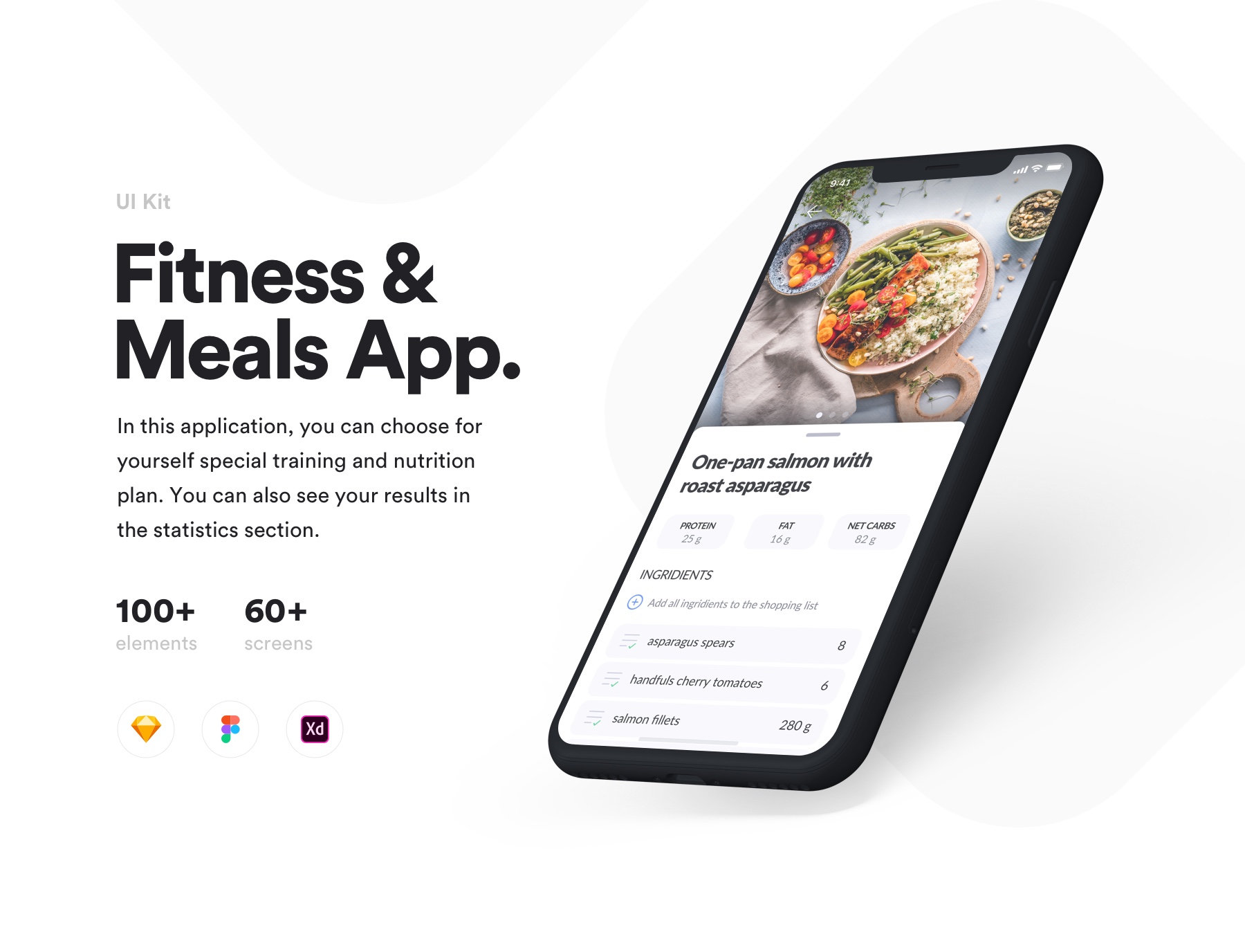 高质量健身饮食APP应用程序UI界面设计套件 FitMe UI Kit_img_2