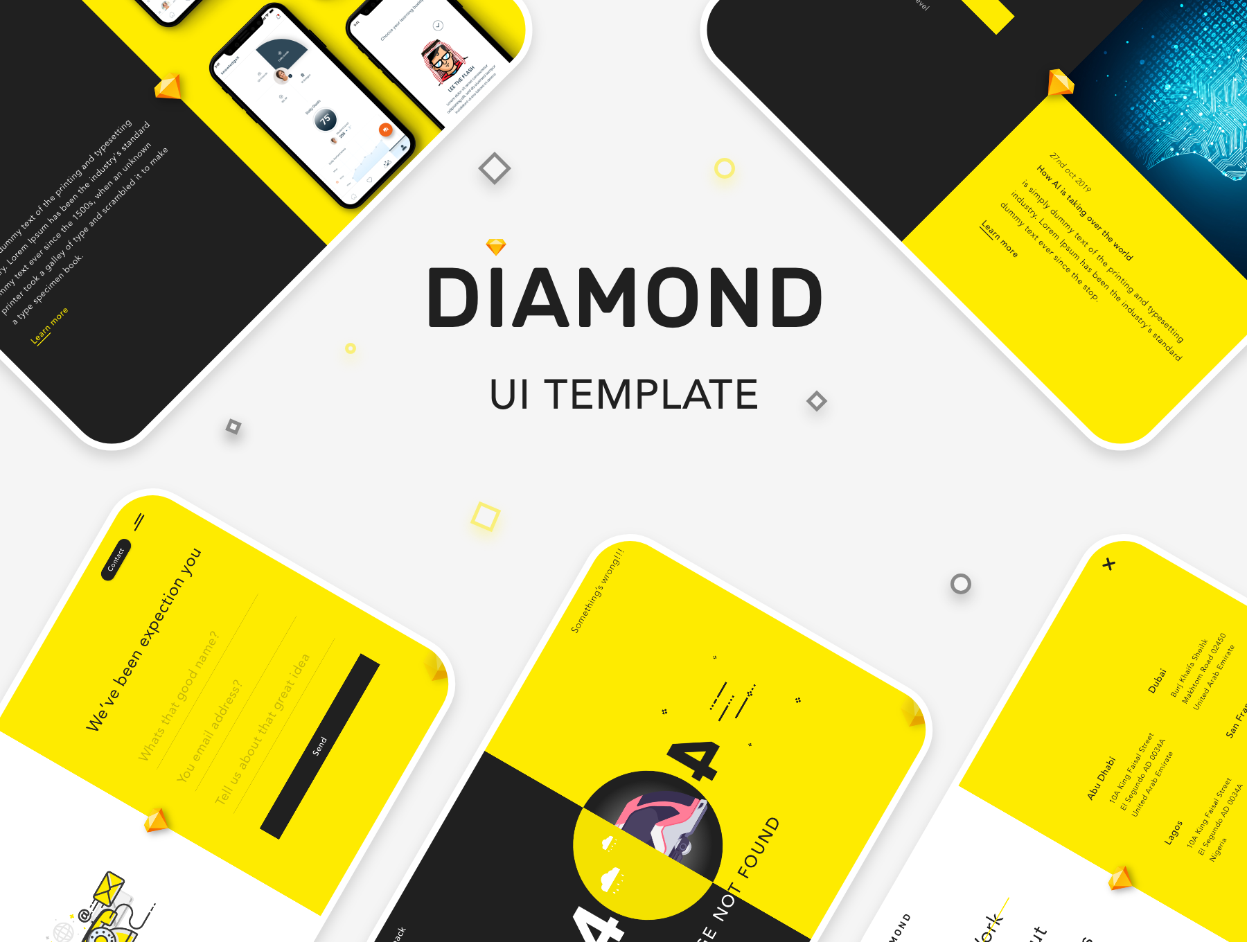 创意简洁公司网站WEB UI界面设计模板套件 Diamond UI Web Template_img_2