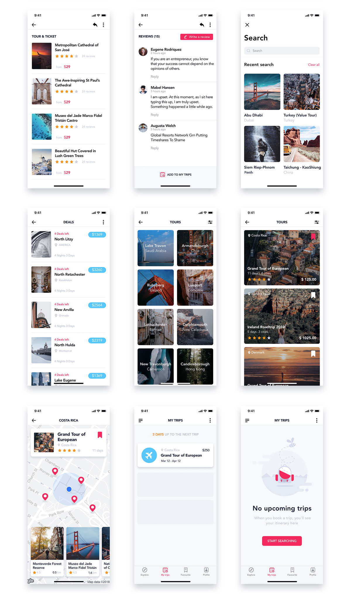 旅行票务酒店预订APP应用程序UI界面设计套件 EasyGo - Travel App UI Kit_img_2