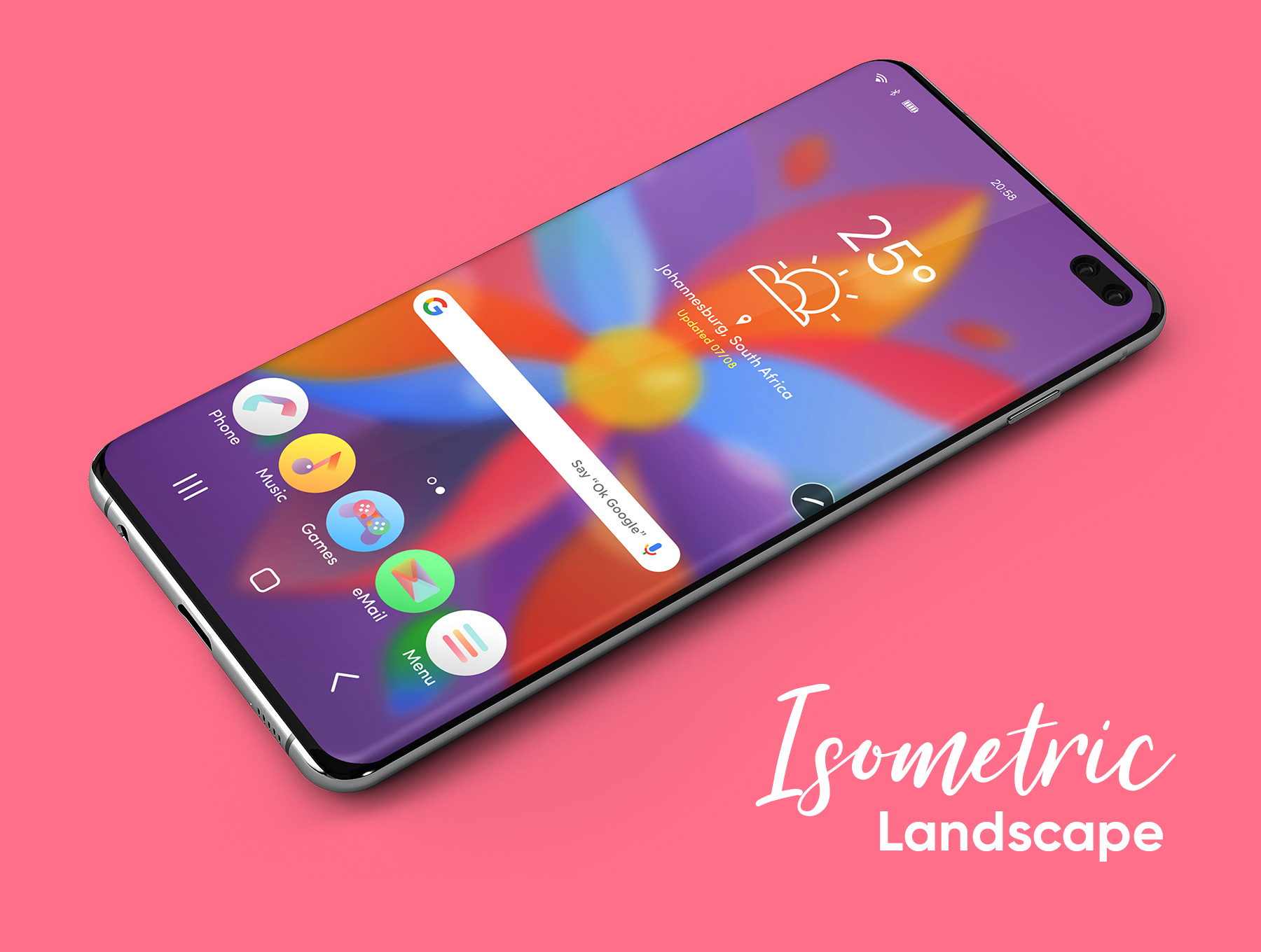 应用程序&网站设计预览三星Galaxy S10样机模板 Samsung Galaxy S10+ Design Mockup 2_img_2