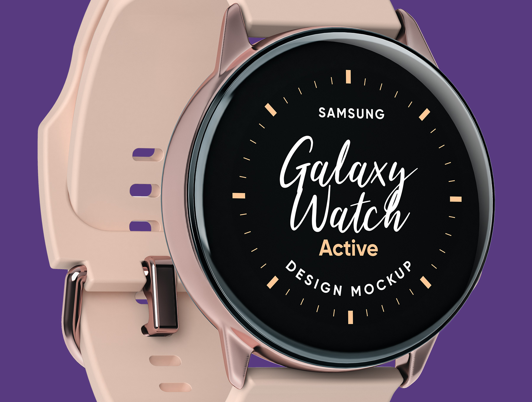 三星智能手表外观设计效果图样机模板 Samsung Galaxy Watch Design Mockup_img_2