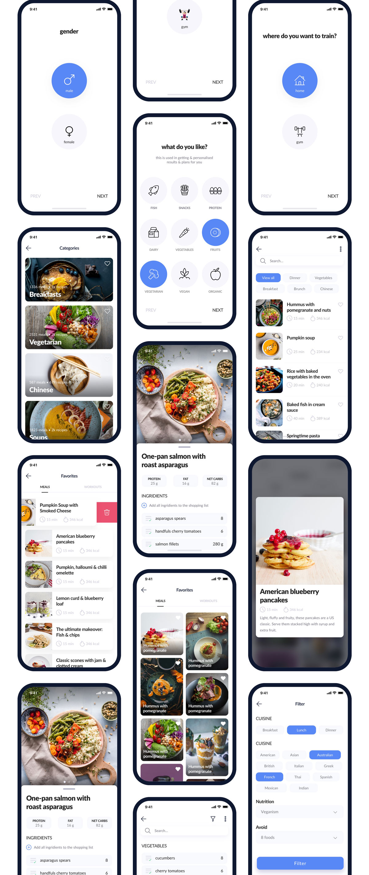 高质量健身饮食APP应用程序UI界面设计套件 FitMe UI Kit_img_2