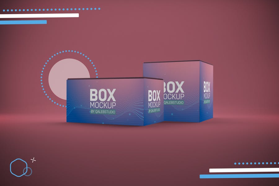 多角度产品包装盒效果图样机模板 Abstract Boxes Mockup_img_2