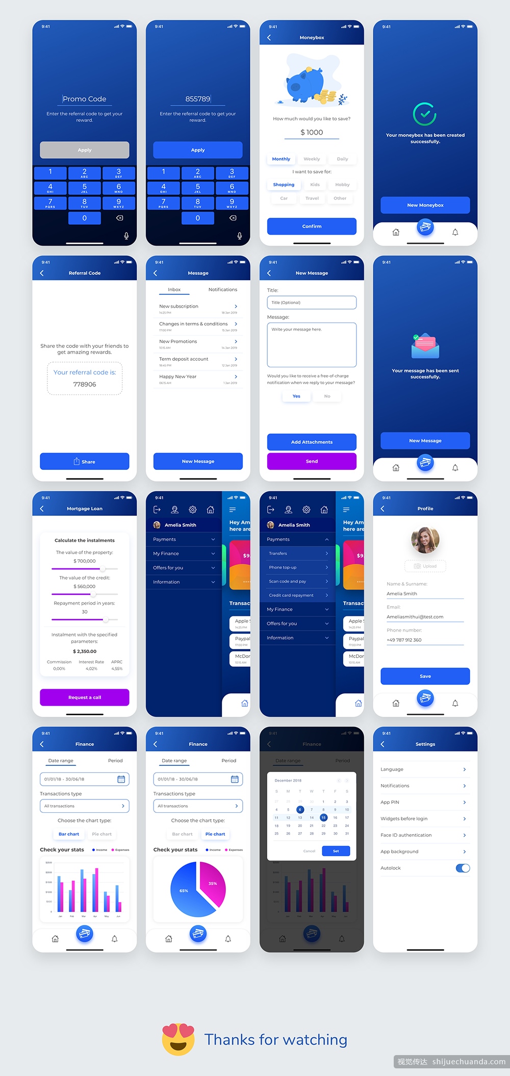 现代全面支付钱包应用UI界面设计工具包 Payment App UI Kit_img_2